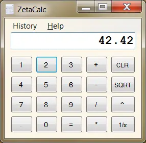 ZetaCalc is a basic calculator app for Windows with history support.