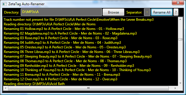 Screenshot for ZetaTag Auto-Renamer 1
