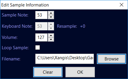 SampliTron Sample Settings